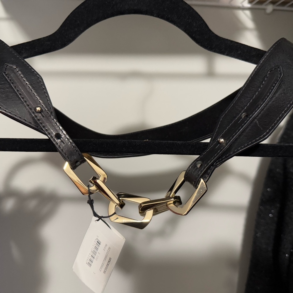 Sandro leather belt with gold detail